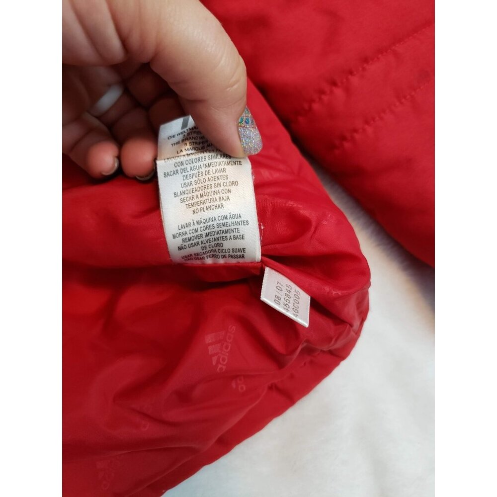 Adidas Women's XS Hooded Hiking Insulated Jacket Red Wisconsin Badger Nylon - Picture 10 of 12